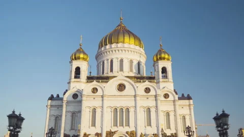 Hyper lapse Cathedral of Christ the Savior, Moscow, Russia Stock Footage 155998167