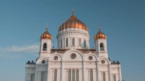 Hyper lapse Cathedral of Christ the Savior, Moscow, Russia Video stock 220189930