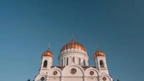 Hyper lapse Cathedral of Christ the Savior, Moscow, Russia Stock Footage 225303281