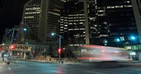 Hyper-lapse of city streets at night. Stock Footage 74445676