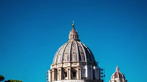 Hyper lapse of the dome of St. Peter's, Vatican Stock Footage 155889919