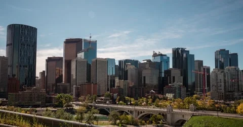 Hyper lapse of downtown Calgary, Alberta 库存影片 68330878