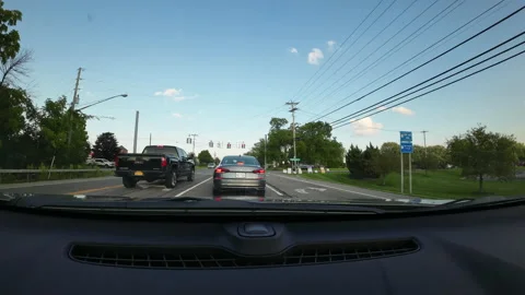 Hyper Lapse of driving through Rural New York streets to Palmyra Stock Footage 226327778