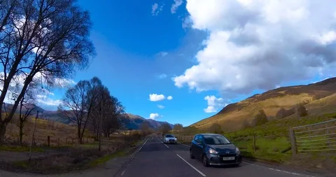 Hyper Lapse Driving Through the Scottish Highlands Stock Footage 125379142