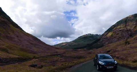 Hyper Lapse Driving Through the Scottish Highlands Stock Footage 125381479