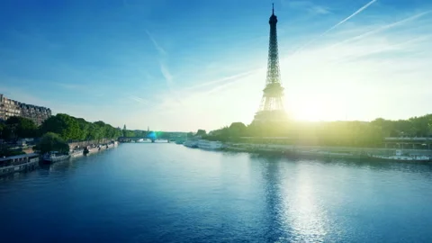 Hyper lapse Eiffel tower, Paris. France Stock Footage 100269233