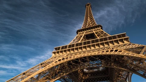 Hyper lapse, Eiffel tower, Paris. France Stock Footage 117638400