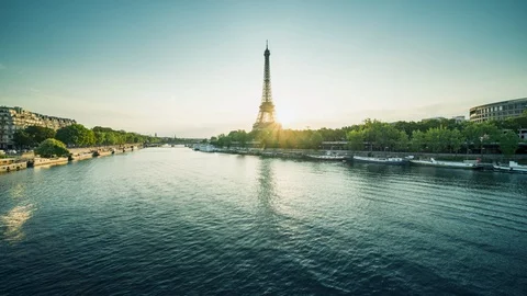 Hyper lapse, Eiffel tower, Paris, France Stock Footage 117936947