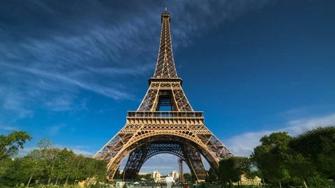 Hyper lapse, Eiffel tower, Paris. France Stock Footage 118405687