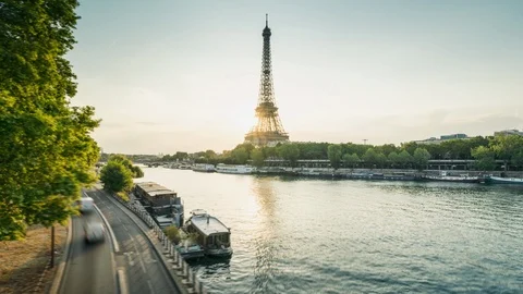Hyper lapse, Eiffel tower, Paris, France Stock Footage 118768091