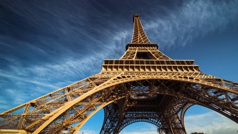 Hyper lapse, Eiffel tower, Paris. France Stock Footage 118928688