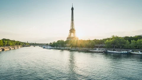 Hyper lapse, Eiffel tower, Paris, France Stock Footage 124509057