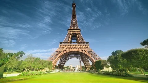 Hyper lapse, Eiffel tower, Paris. France Stock Footage 125093927