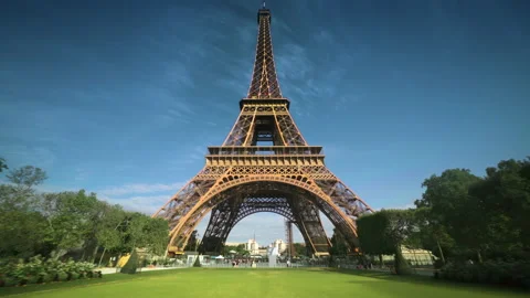 Hyper lapse, Eiffel tower, Paris. France Video stock 145058096