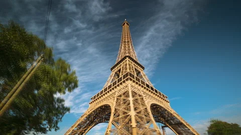 Hyper lapse, Eiffel tower, Paris. France Stock Footage 149015239