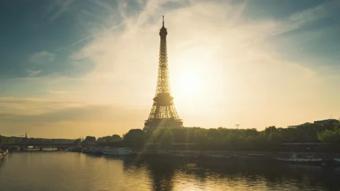 Hyper lapse, Eiffel tower, Paris, France Stock Footage 160193487