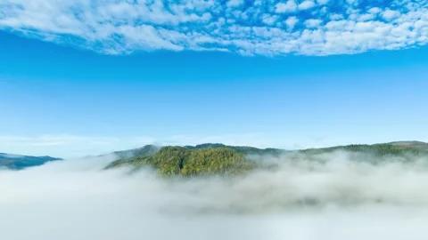 Hyper lapse of fog and clouds moving fast while camera moving 動画素材 252879764