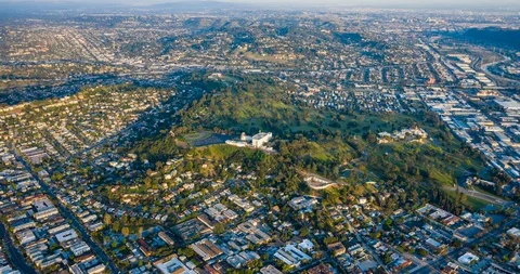 (Hyper Lapse) High And Wide Circle Cemetery in City Aerial Motion Time Lapse Stock Footage 129402180