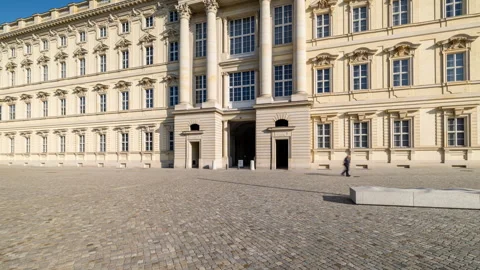 Hyper lapse of historic castle in the heart of Berlin. Famous tourist attraction Stock Footage 260566423