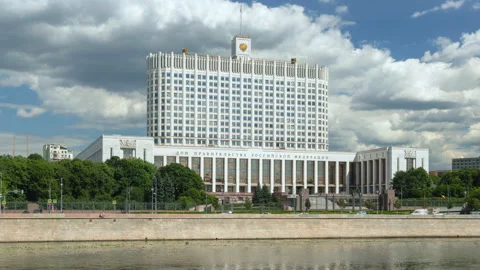 Hyper lapse, The house of Russian Federation Government or White house, Moscow Stock Footage 219672037