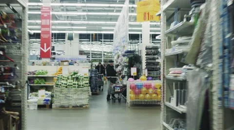 Hyper lapse. The Hypermarket  in the First Person 库存影片 61871503