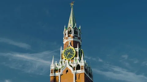Hyper lapse of Kremlin clock, Moscow, Russia Stock Footage 221471741