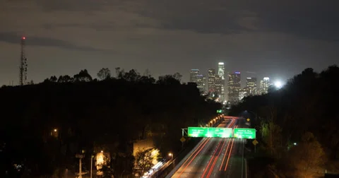Hyper-Lapse of LA from a Distance Stock Footage 35399274