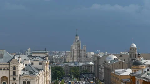 Hyper lapse of Lubyanka district, center of Moscow city, Russia Stock Footage 221468846