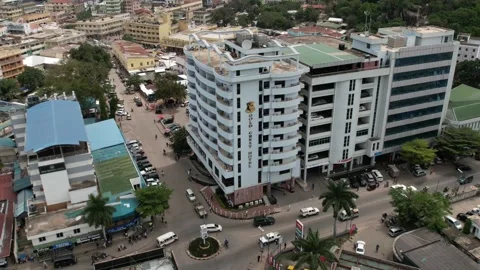 Hyper lapse of luxurious Gold Crest Hotel in Mwanza town centre Stock Footage 234185531