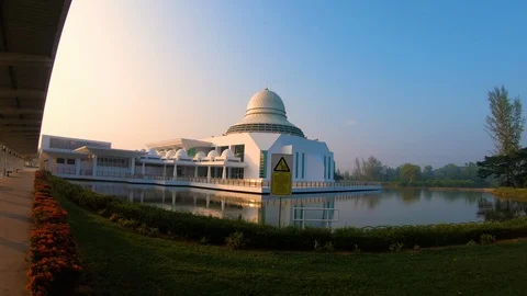 Hyper Lapse Of Majestic Annur Mosque During Dawn.4K. Stock Footage 113133603