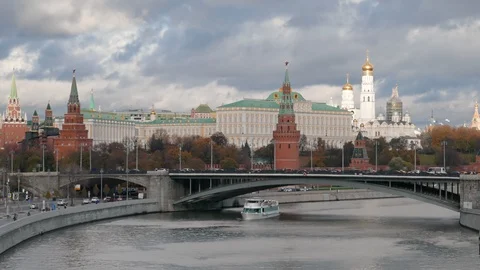 Hyper lapse of Moscow Kremlin 스톡 동영상 98134031