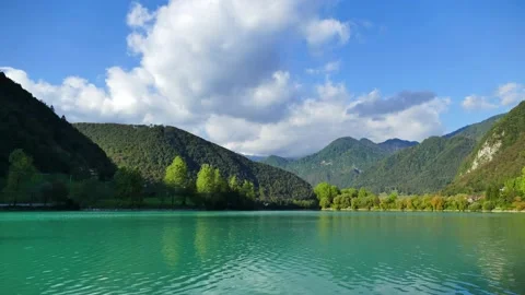 Hyper lapse of Most na Soči, Slovenia Stock Footage 145053966