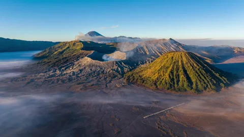 Hyper lapse of Mount Bromo volcano (Gunung Bromo), East Java, Indonesia. Stock Footage 250104345