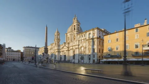 Hyper lapse. Navona square, Rome. Italy Stock Footage 164949814