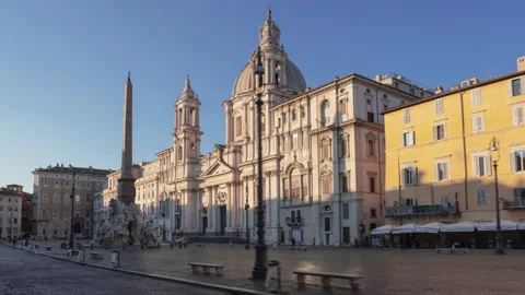 Hyper lapse. Navona square, Rome. Italy Stock Footage 225305055