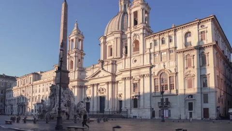 Hyper lapse. Navona square, Rome. Italy Stock Footage 228715751