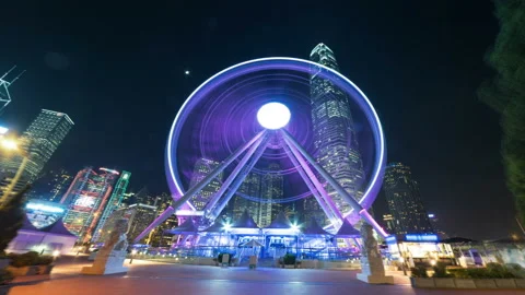 Hyper lapse, Observation Wheel, Hong Kong Stock Footage 86482731