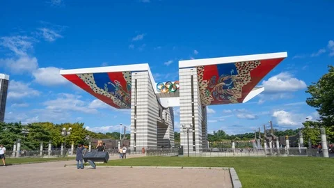 Hyper Lapse of Ol ympic Park at Seoul, South Korea Stock Footage 102706311