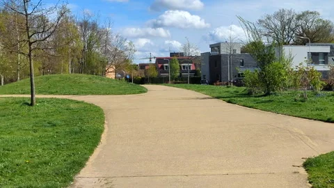 Hyper lapse of park in the netherlands walking down a path Stock Footage 271192179