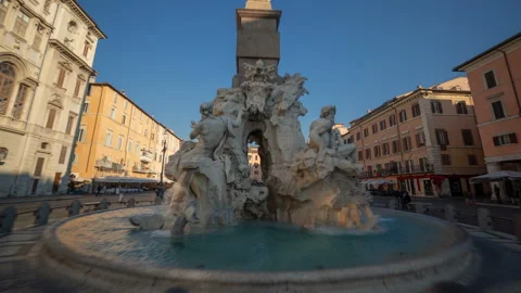 Hyper lapse. Piazza Navona, Rome. Italy Stock Footage 99203151