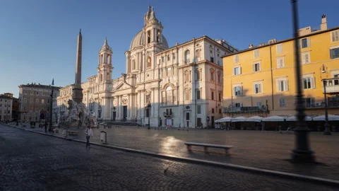 Hyper lapse. Piazza Navona, Rome. Italy Stock Footage 99203170