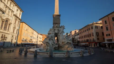 Hyper lapse. Piazza Navona, Rome. Italy Stock Footage 100093409