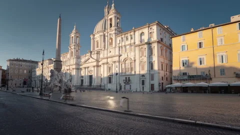 Hyper lapse. Piazza Navona, Rome. Italy Stock Footage 100269636