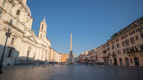 Hyper lapse. Piazza Navona, Rome. Italy Stock Footage 107136615