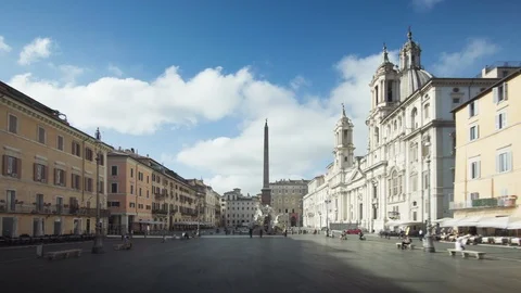 Hyper lapse. Piazza Navona, Rome. Italy Stock Footage 124502366