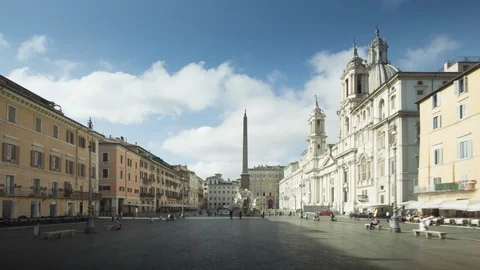 Hyper lapse. Piazza Navona, Rome. Italy Stock Footage 125584100