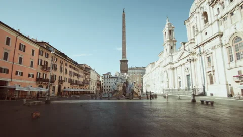 Hyper lapse. Piazza Navona, Rome. Italy. Stock Footage 155929623