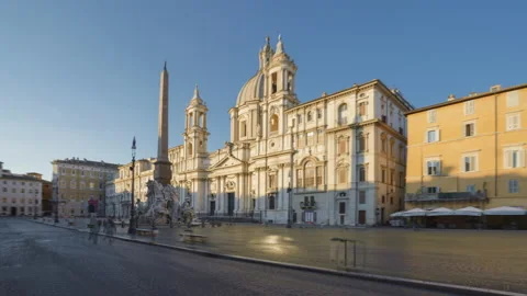 Hyper lapse. Piazza Navona, Rome. Italy Stock Footage 160193587
