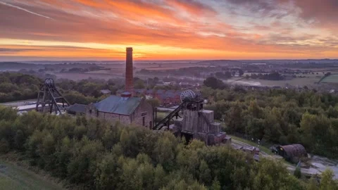 Hyper lapse of Pleasley Colliery, Pleasley, England, United Kingdom, Europe Stock Footage 286149739