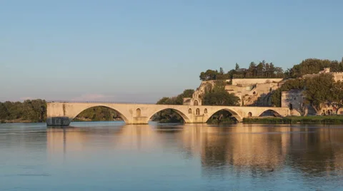 Hyper lapse Pont d Avignon UHD Video stock 68060400